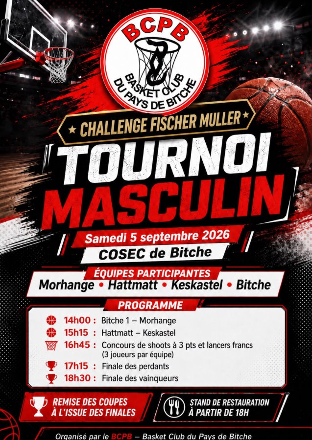 Challenge Fischer-Muller : un week-end de basket à Bitche les 5 et 6 septembre